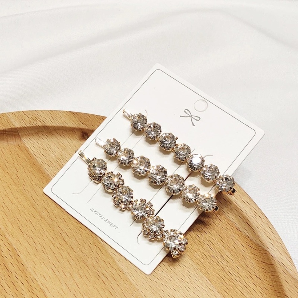 Gold toned Rhinestone hair clips